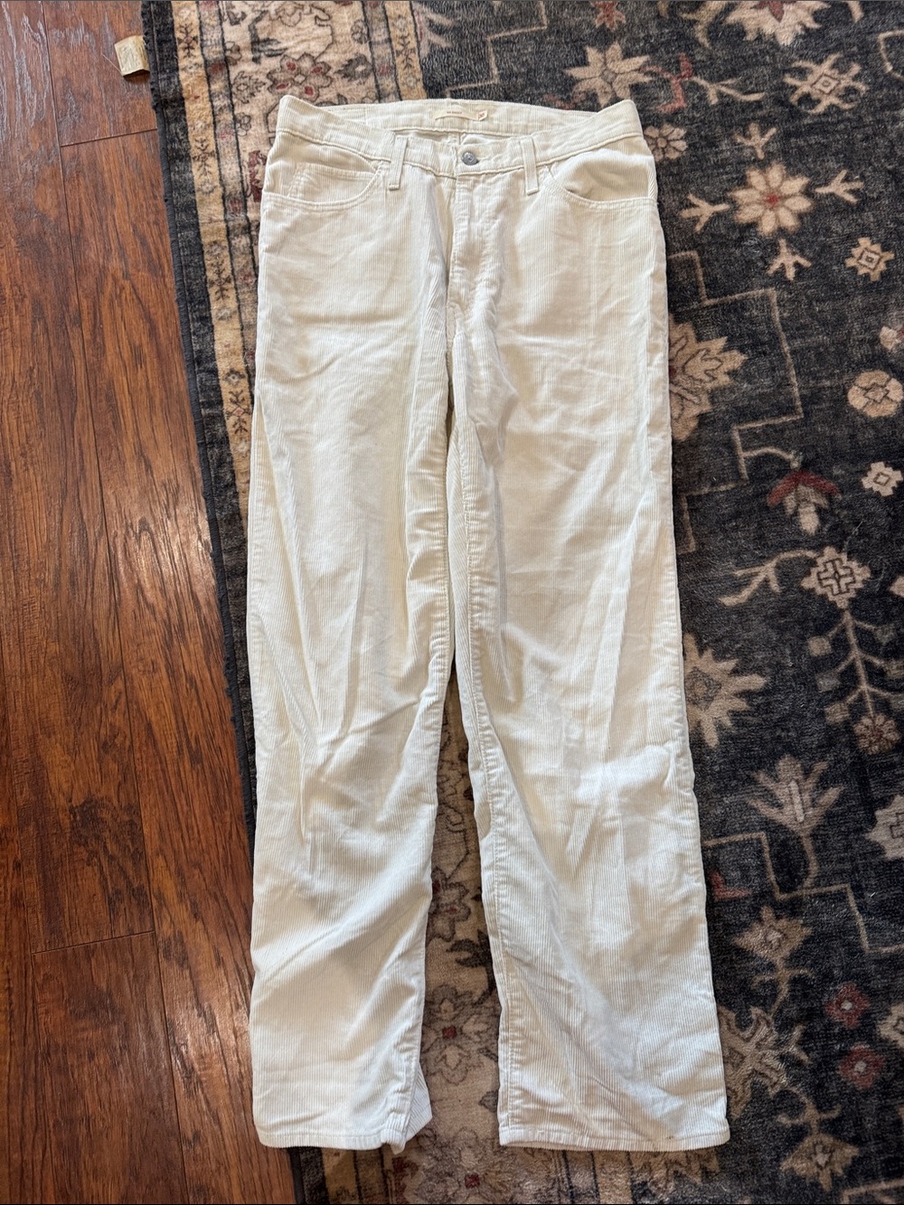 Levi's Women's Straight Leg Corduroy Pants in Off-White